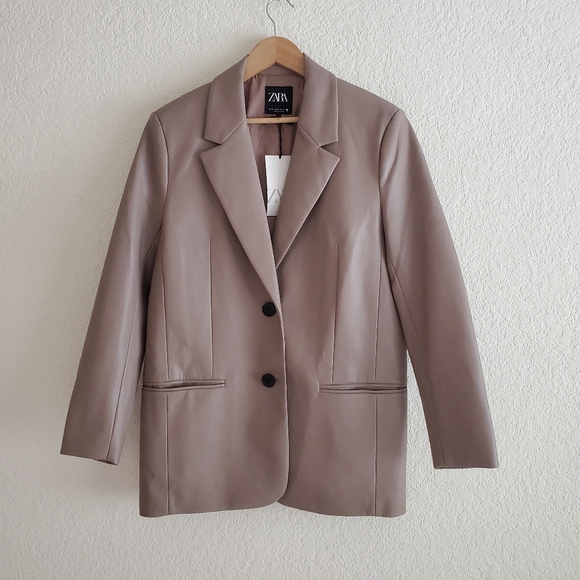 ZARA FAUX LEATHER OVERSIZED BLAZER  Size S and M - Picture 16 of 16